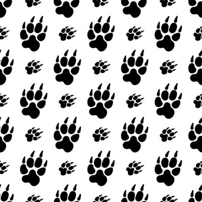 Behang Grote en kleine wolfspootafdrukken