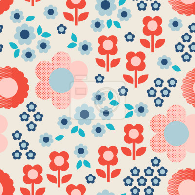 Behang Halftone Bloemen