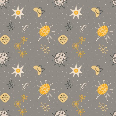 Behang Halverwege de eeuw modern naadloos patroon