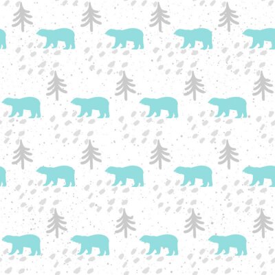 Behang Handgemaakte beer naadloze patroon achtergrond.