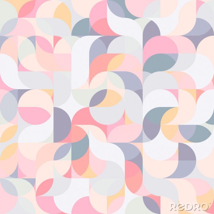 Behang Harmonieuze pastelgeometrie