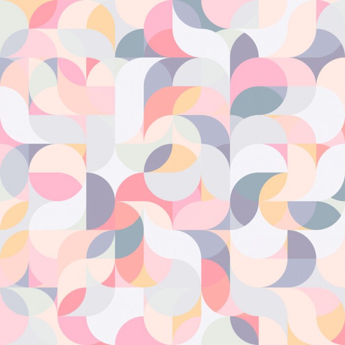 Behang Harmonieuze pastelgeometrie