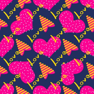 Behang Harten en inscripties in de stijl van graffiti