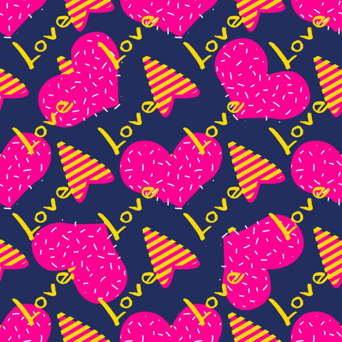 Behang Harten en inscripties in de stijl van graffiti