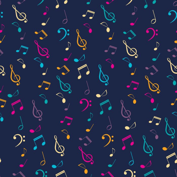 Behang Helder muzikaal naadloos patroon