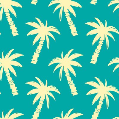 Behang Heldere palmbomen op een effen achtergrond