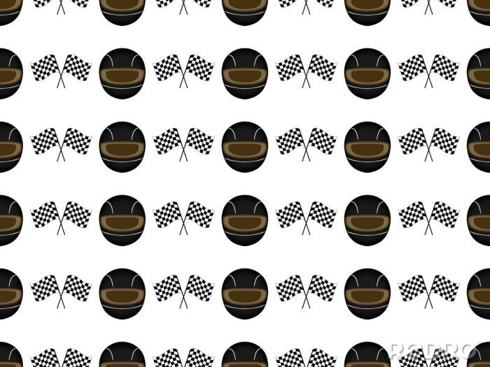 Behang Helm en vlaggen