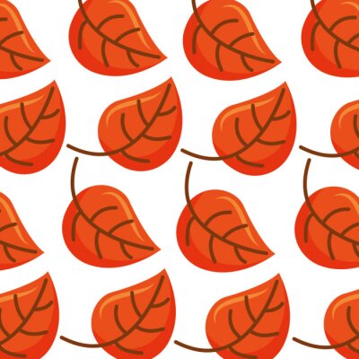 Behang Herfstblad gebladerte flora decoratie naadloze patroon