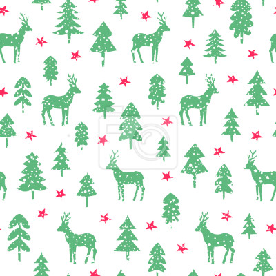 Behang Herten In Een Besneeuwd Bos