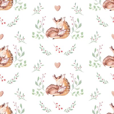 Behang Herten met mama