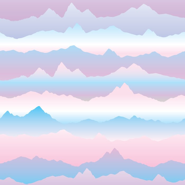 Behang Heuvels die tot aan de wolken reiken