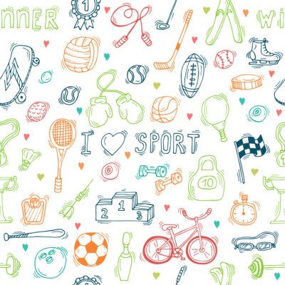 Behang Ik hou van sport