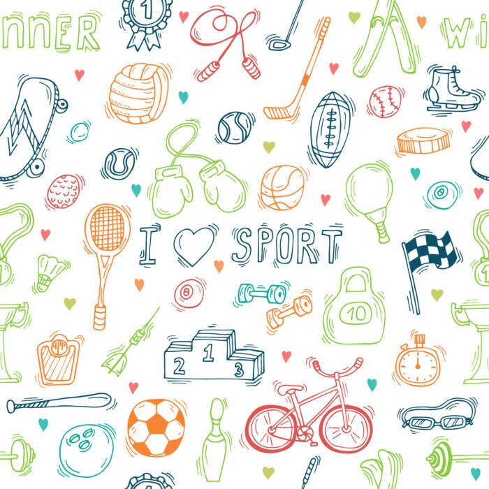 Behang Ik hou van sport