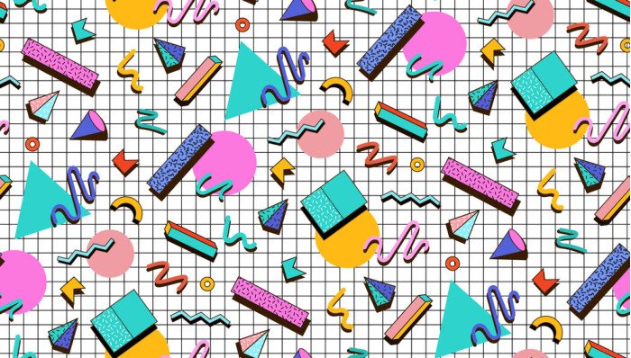 Behang Illustratie Memphis stijl