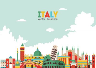 Italië skyline. vector illustratie