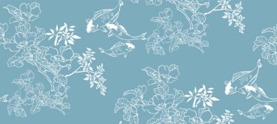 Behang Japanse koivissen