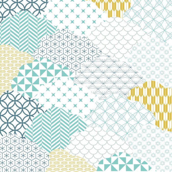 Behang Japanse patroonvector. Cloud vorm achtergrond.