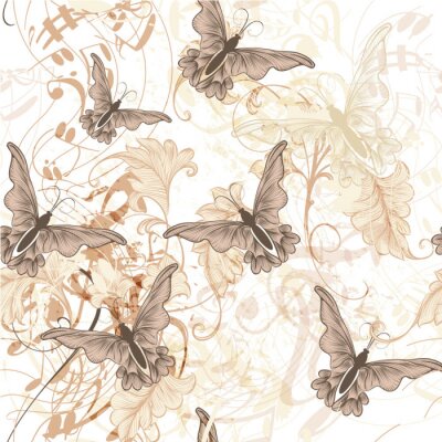 Behang Jeugd shabby chic vlinders