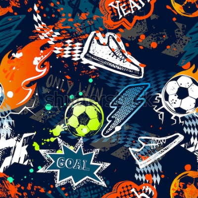 Behang Jeugd voetbal symbolen