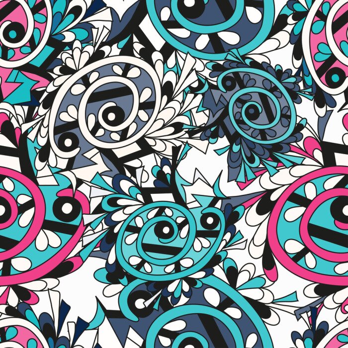 Behang Jeugdornamenten in kleuren