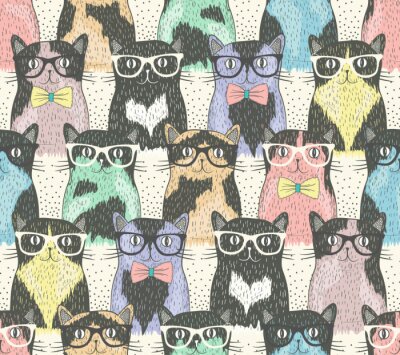 Jonge katten met een bril