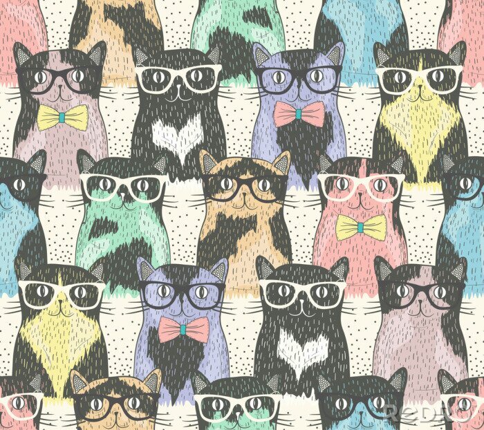 Behang Jonge katten met een bril