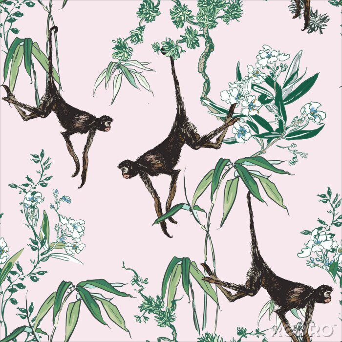 Behang Jungle chinoiserie patroon