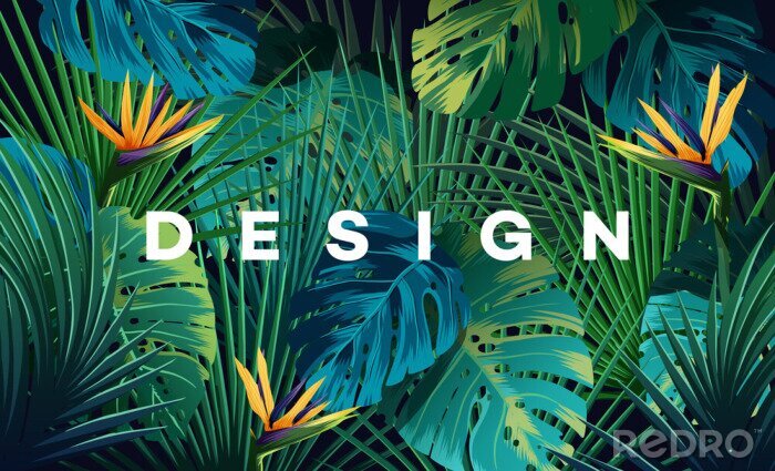 Behang Jungle en grafische planten