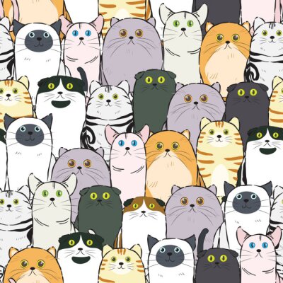 Behang kat patroon naadloos