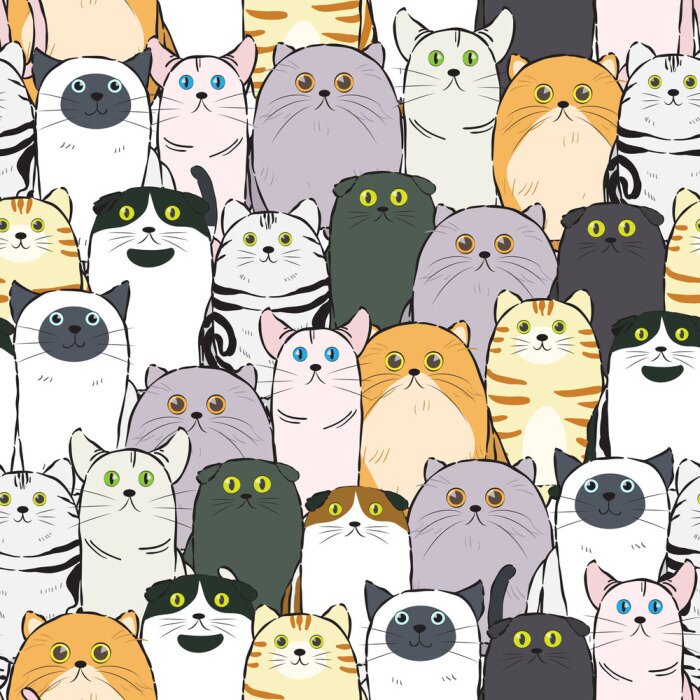 Behang kat patroon naadloos