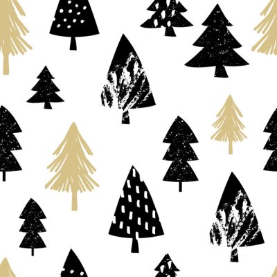 Behang Kerstbomen in een minimalistische uitvoering