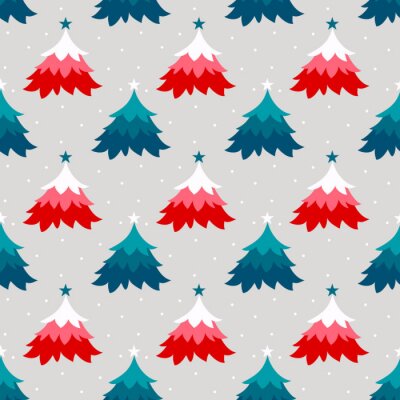 Behang Kerstbomen in het winterbos