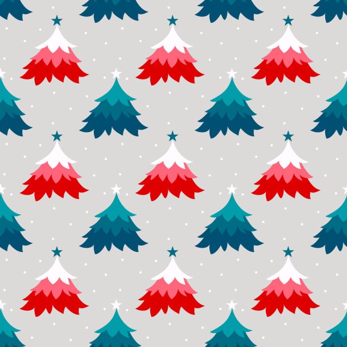 Behang Kerstbomen in het winterbos