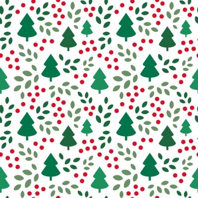 Behang Kerstbomen tussen de kerstplekken