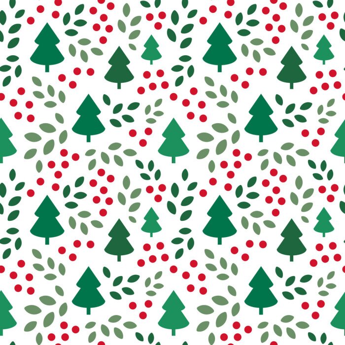 Behang Kerstbomen tussen de kerstplekken