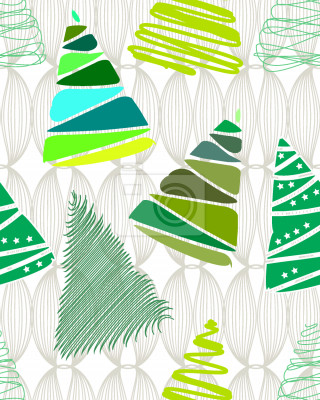 Behang Kerstboom gekleurde variaties