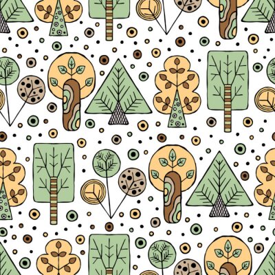 Behang Kinderbomen op een witte achtergrond