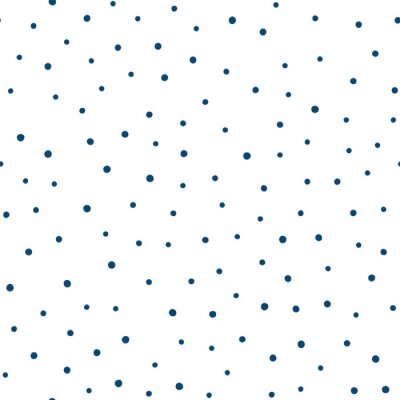 Behang Kleine donkerblauwe stippen op een witte achtergrond