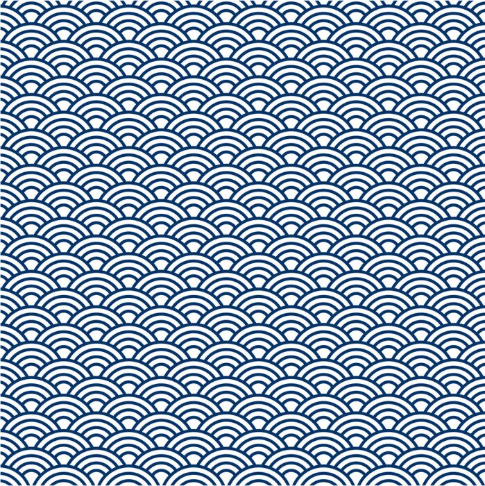 Behang Kleine golven in blauwtinten