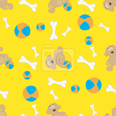 Behang Kleine honden botten en strandballen