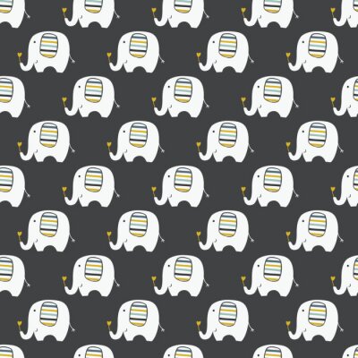 Behang Kleine olifanten met gestreepte oren