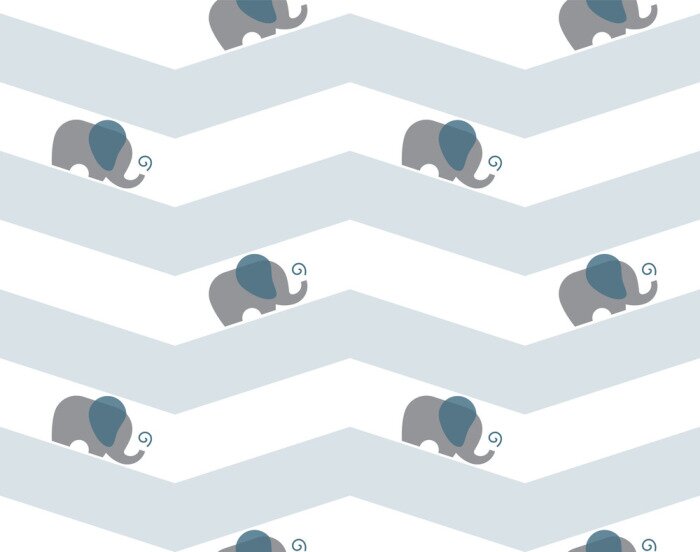 Behang Kleine olifanten op een geometrische achtergrond