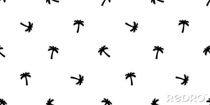 Behang Kleine palmbomen - zwart en wit minimalisme