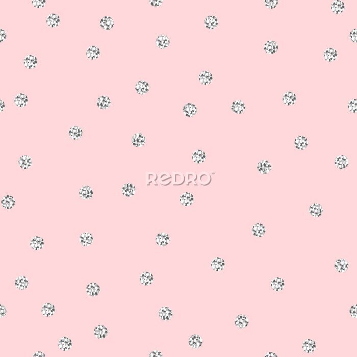 Behang Kleine stippen op een roze achtergrond