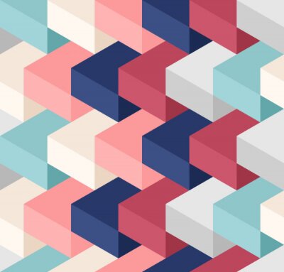 Behang Kleur kubussen naadloos patroon