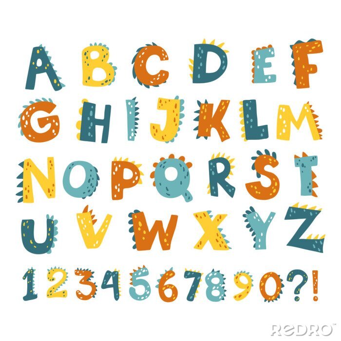 Behang Kleurrijk alfabet voor kinderen