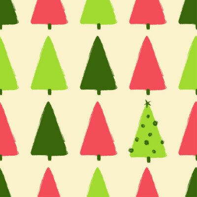 Behang Kleurrijk bos op een pastelkleurige achtergrond