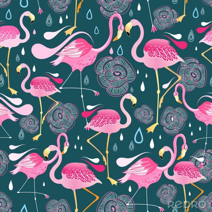 Behang Kleurrijk design met vogels