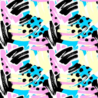 Behang Kleurrijk mozaïek in graffitistijl