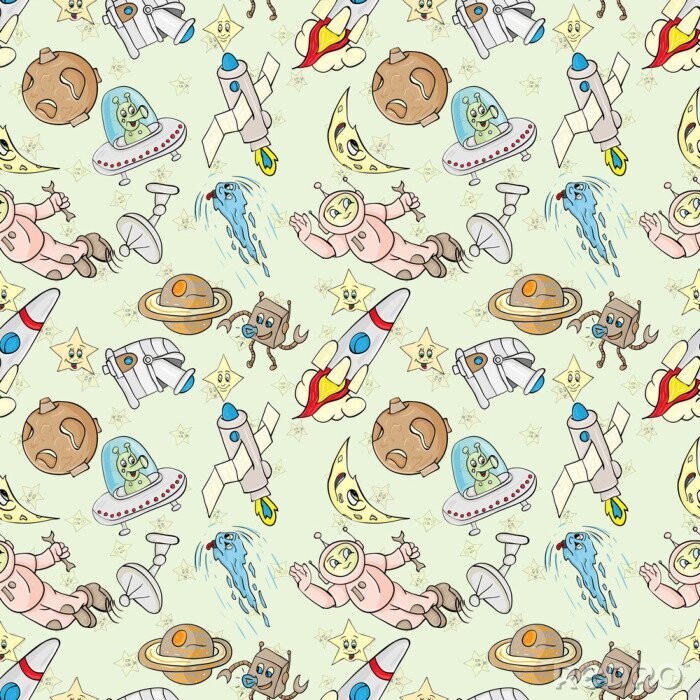 Behang Kleurrijk ruimtepatroon